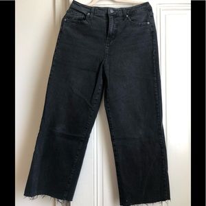 Black high waisted wide legged jeans